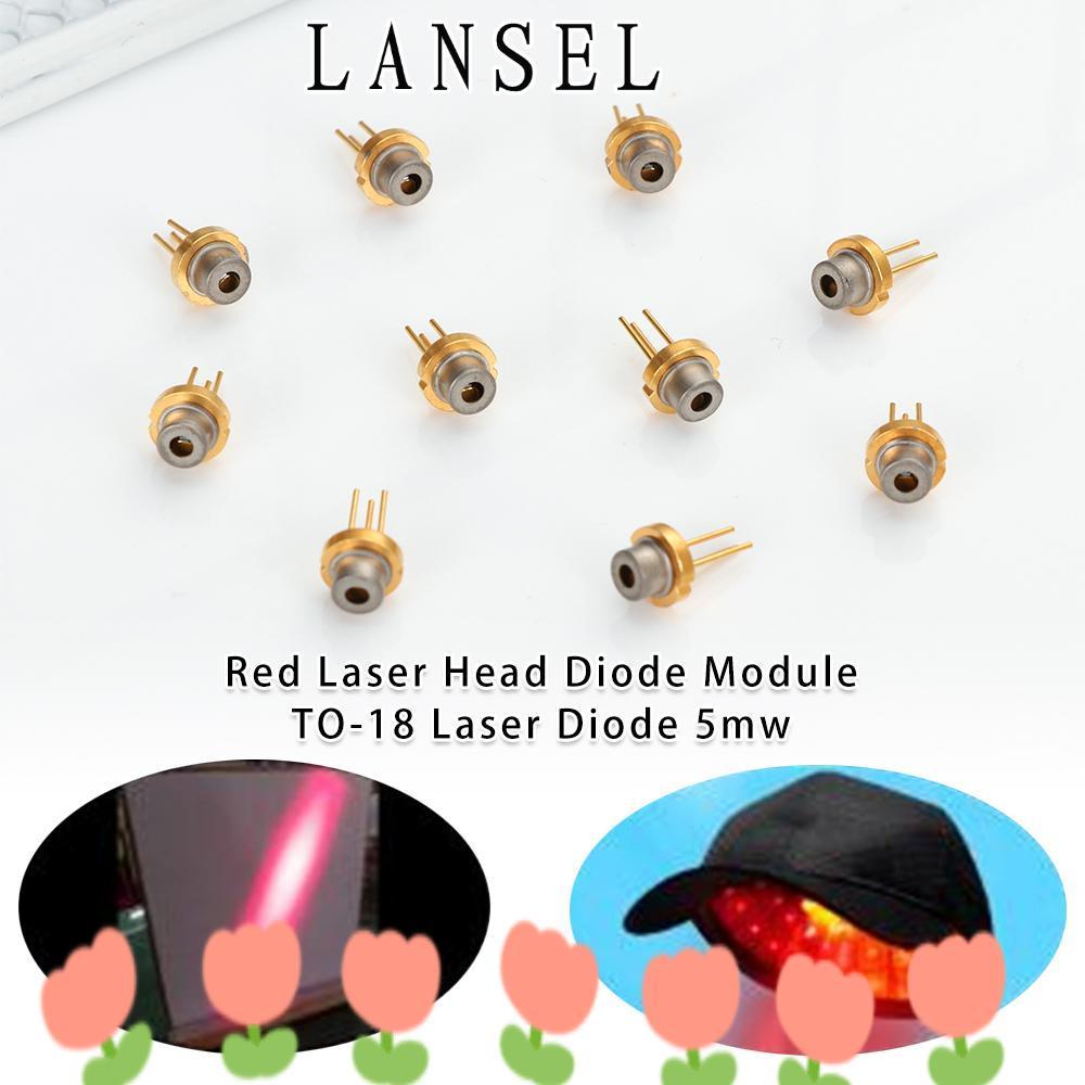LANSEL1 1/2/5/10 ชิ้นหัวเลเซอร์สีแดงคุณภาพสูง 5mw 5MW TO-18 ไดโอดเลเซอร์