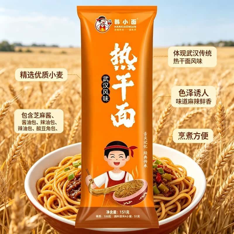 【武汉热干面151g*4】韩小面武汉热干面正宗独立包装速食拌面4.14【Wuhan Hot Dry Noodles 151g*4】Han Xiaomian Authentic Wuhan Hot Dr