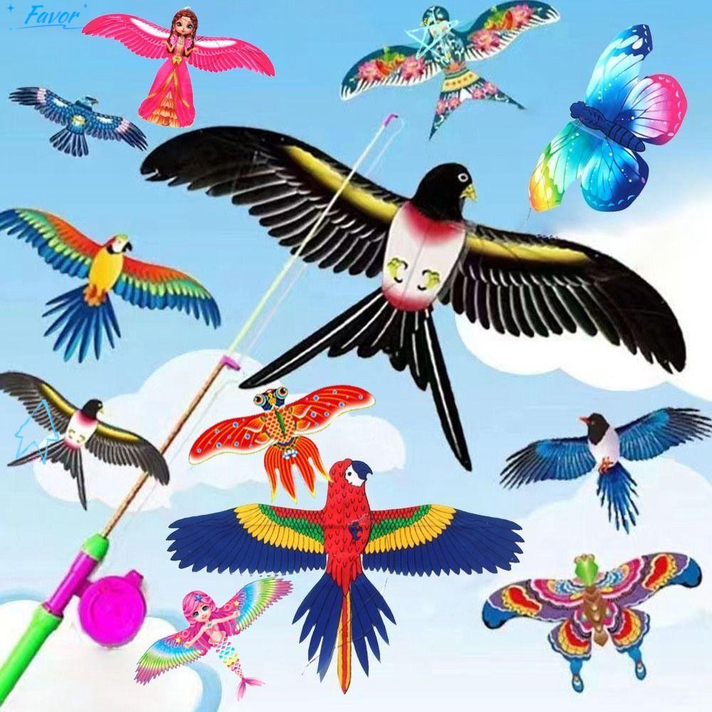 FAVOR พลาสติก Eagle Kite DIY ของเล่นคุณภาพสูงเด็กของขวัญ Flying Bird Kites