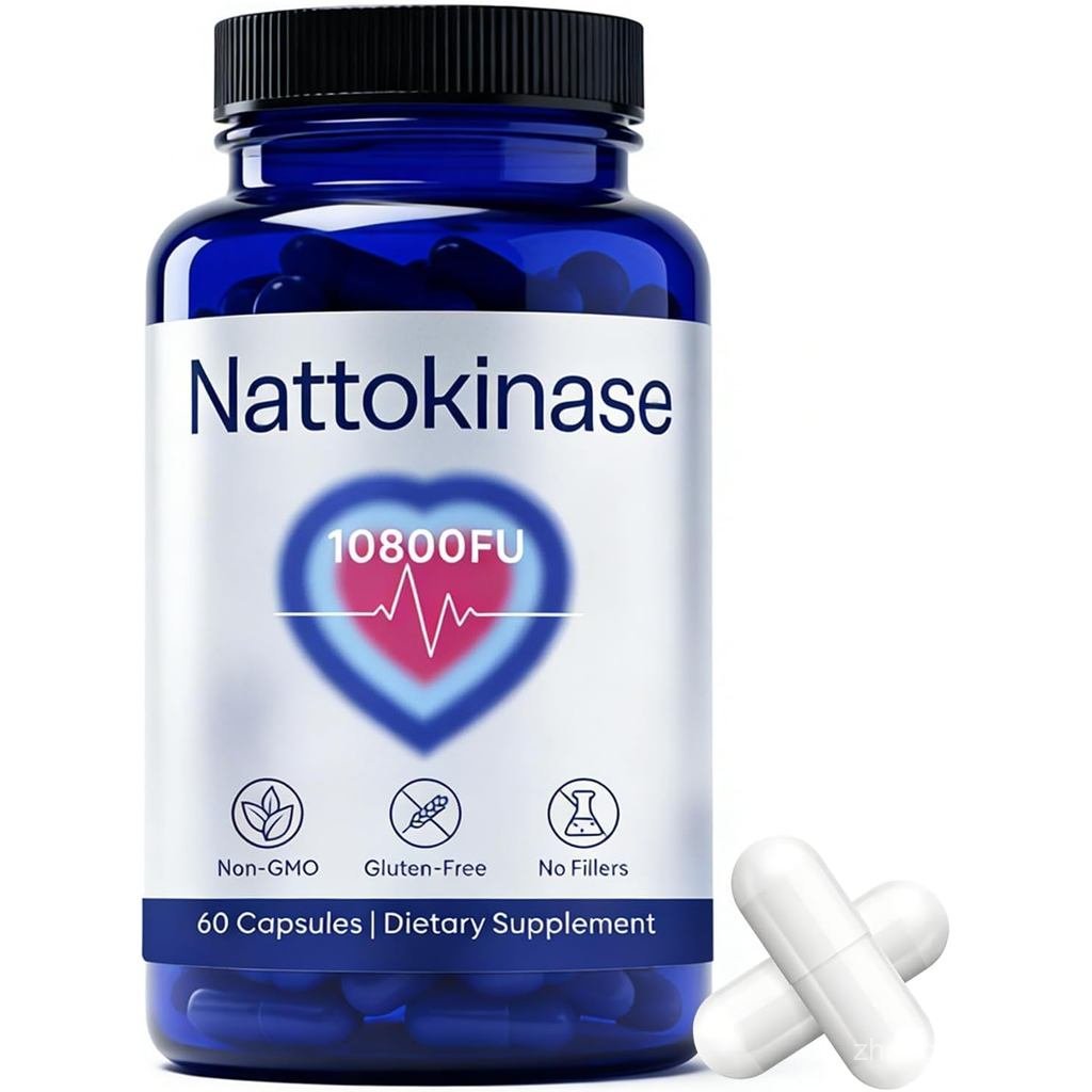 สุดยอด Nattokinase 10800 FU ต่อเสิร์ฟ, อาหารเสริม Nattokinase สําหรับการสนับสนุนการไหลเวียนและสุขภาพ