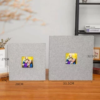 อัลบั้มรูปภาพ ผ้าลินิน มีกาวในตัว จุของได้เยอะ 28/34 ซม 40 หน้า DIY ใส่รูปหลายขนาด มีให้เลือกหลายสี