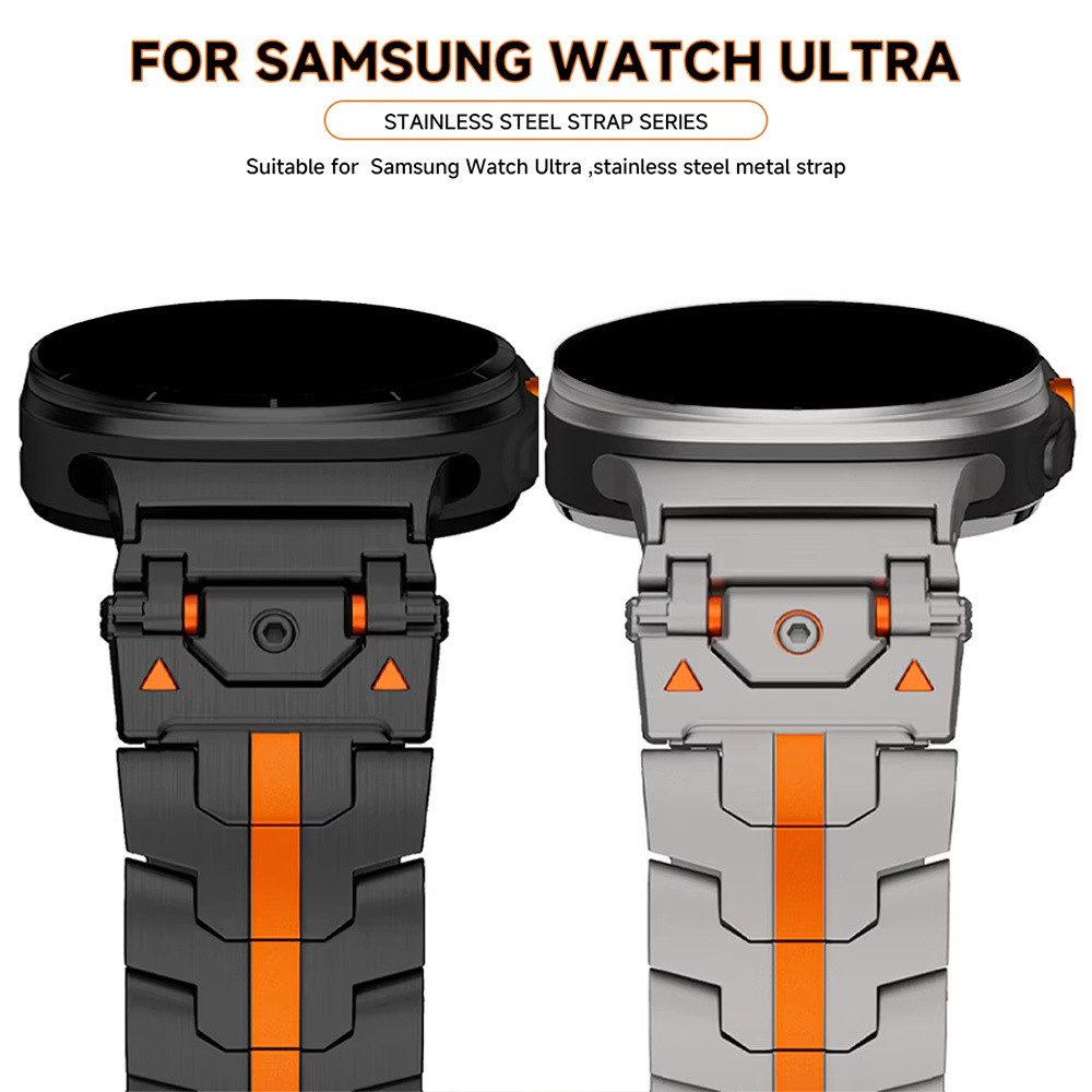 สแตนเลสสตีลธุรกิจสําหรับ Samsung Galaxy Watch Ultra 2025 สร้อยข้อมือกีฬาสําหรับ Samsung Galaxy Watch Ultra 47 มม.แฟชั่นผู้ชายสายคล้อง