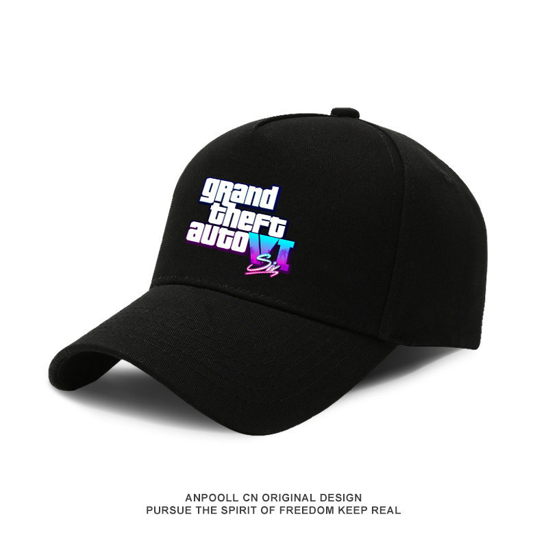 GTA6 Grand Theft Auto R Star โลโก้ Hunter โลโก้เบสบอลหมวกผู้ชายและผู้หญิง Big Head Wrap เป็ดลิ้น Sun