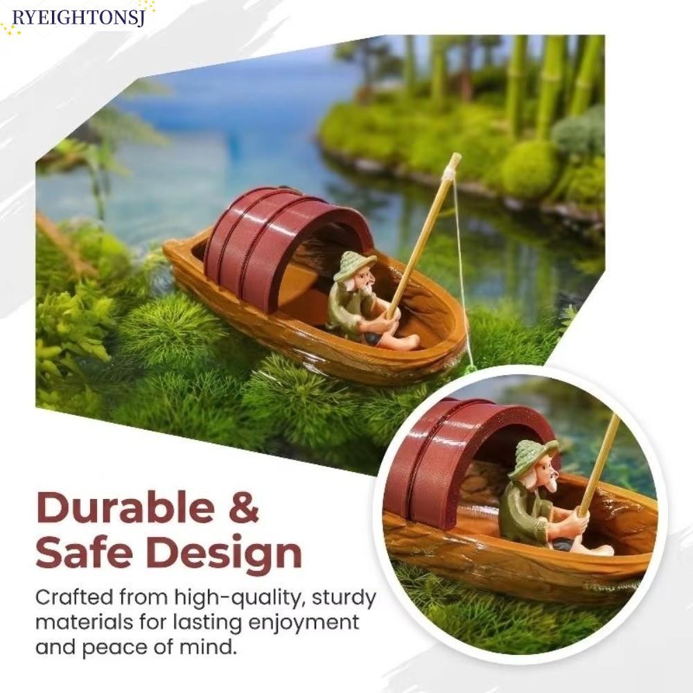 RYEIGHTONSJ Pond ตกแต่ง, Micro Landscape Floating Fish Tank ตกแต่ง, Creative Mini PETG Handmade Handmade Handmade บ่อเรือลอย