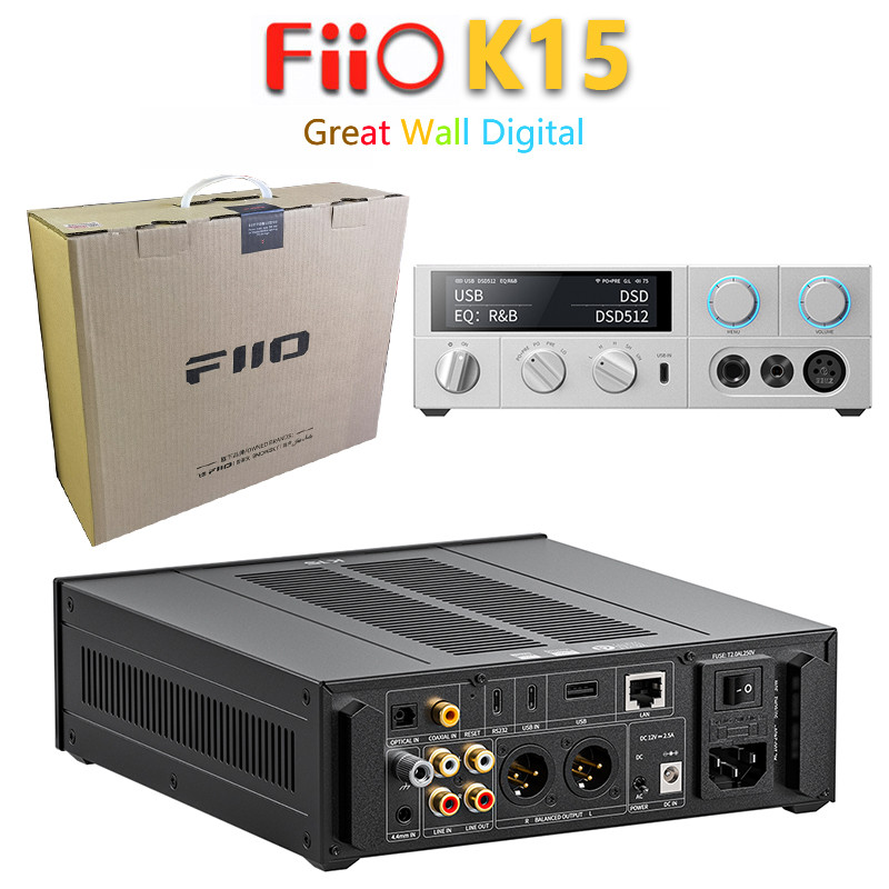 Gratis Ongkir FiiO K15ตั้งโต๊ะ HiFi เครื่องขยายเสียง DAC หูฟังนึ่ง AK4497S * 2 XMOS XU316 PCM768kHz