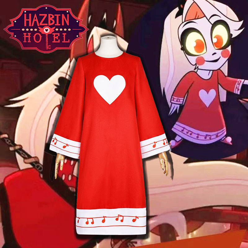 เสื้อผ้าคอสเพลย์ Charlie Morningstar ชุดHazbin Hotel สไตล์วัยเด็ก White Love I4YL Q84U