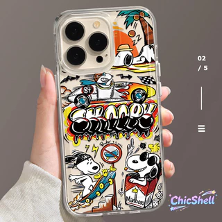 เคสไอโฟน สนูปปี้วันหยุด เคสใส กันกล้อง cho iPhone 11 12 13 14 15 16 ProMax X XR XS Max 7 8Plus-CL