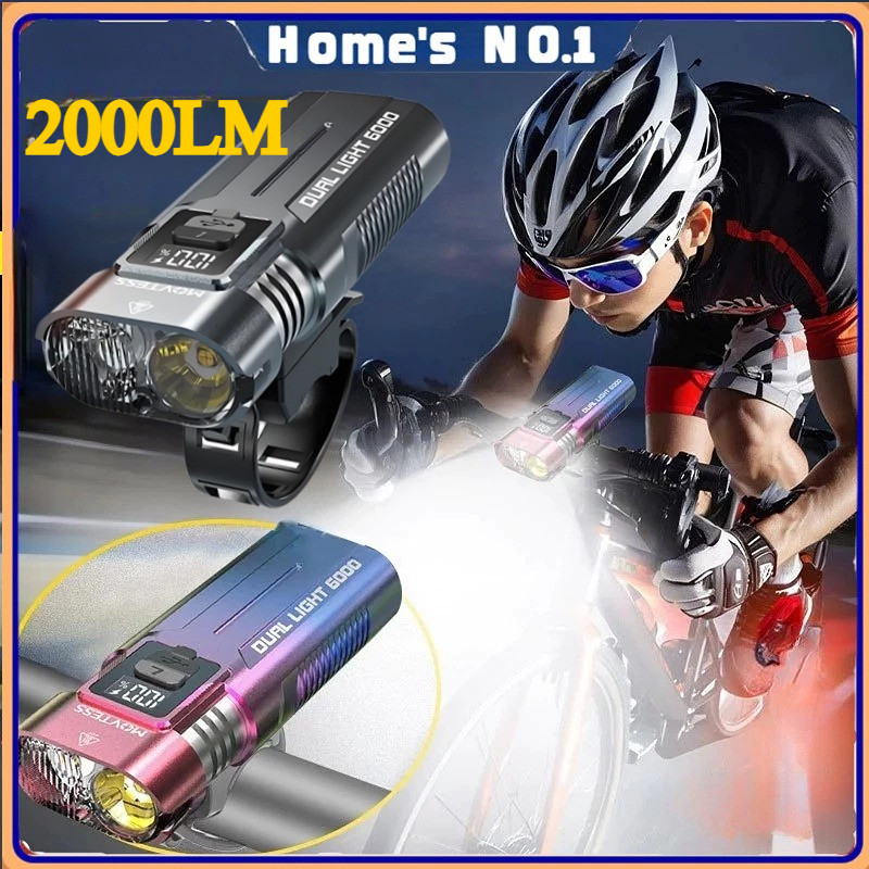 ไฟจักรยาน led ความสว่างสูง 2000LM USB, 4 โหมดแสง, ติดทนนาน, กันน้ำ IP65, ทนต่อแรงกระแทก, ไฟจักรยาน, ไฟฉายจักรยาน