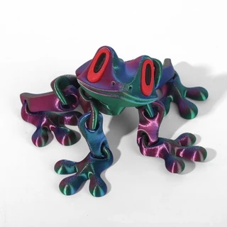 Big 3D พิมพ์ Gradient กบแม่เหล็กตู้เย็นแม่เหล็ก Movable Joint Luminous ของเล่นเด็ก