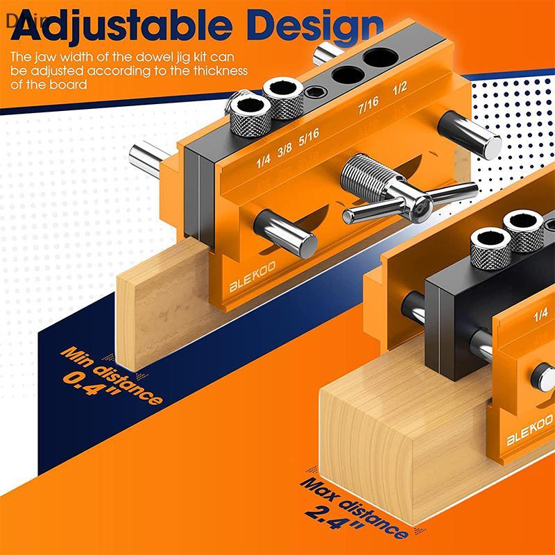 [Dhin] เจาะ Locator ปรับ Punch Locator เจาะรู Self-ตรงกลางแนวตั้ง Dowelling Jig เจาะท่องเที่ยวสําหรับ Locator Hole Puncher COD
