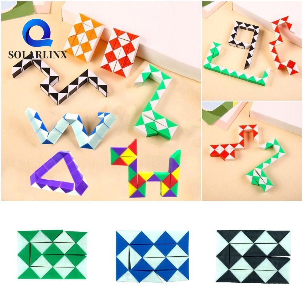 SOLARLINX Magic Snake Cube, Transformable Cube พับ 24 ความเร็ว Magic Snake ไม้บรรทัด, 3D ปริศนาหลายส