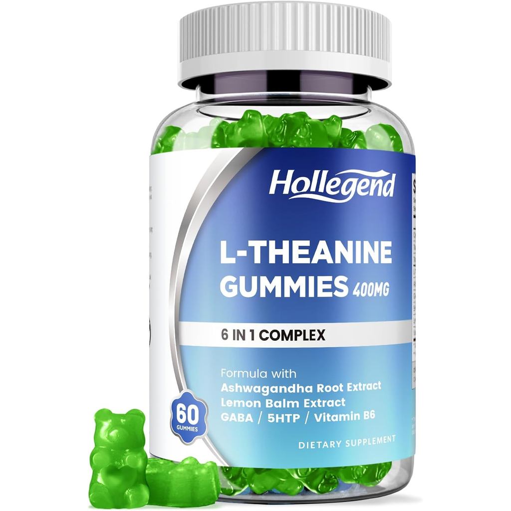 L-TheanineGummies,ltheanine400mgwithAshwagandha,GABA,5HTP,L-TheanineChewableSupplementforRelax,Zzz&F