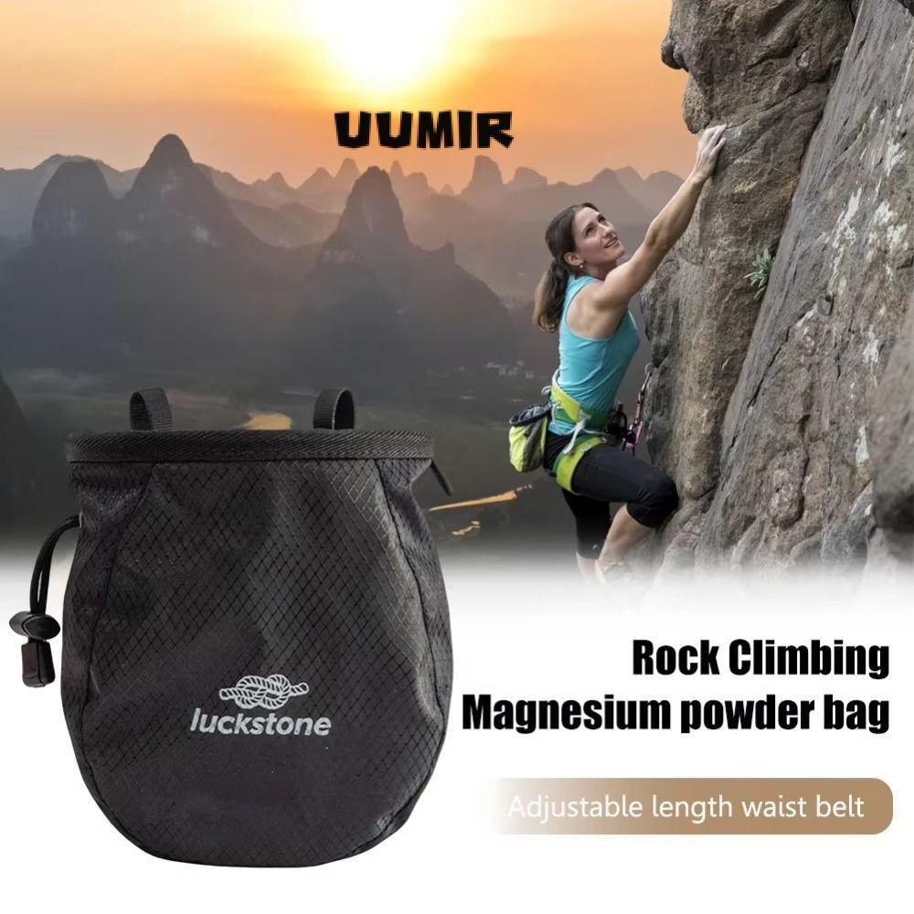 UUMIR Rock Climbing Chalk Bag,ซับนุ่มความจุขนาดใหญ่ถุงผงแมกนีเซียม,Creative Terylene ปรับเข็มขัดยิมชอล์กกระเป๋า