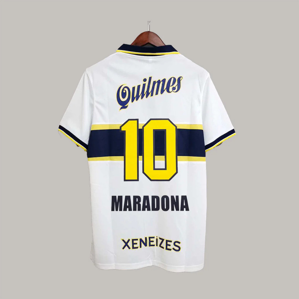S-XXL คุณภาพสูง 1996/97 Boca Juniors away เสื้อกีฬาย้อนยุค Marradona #10