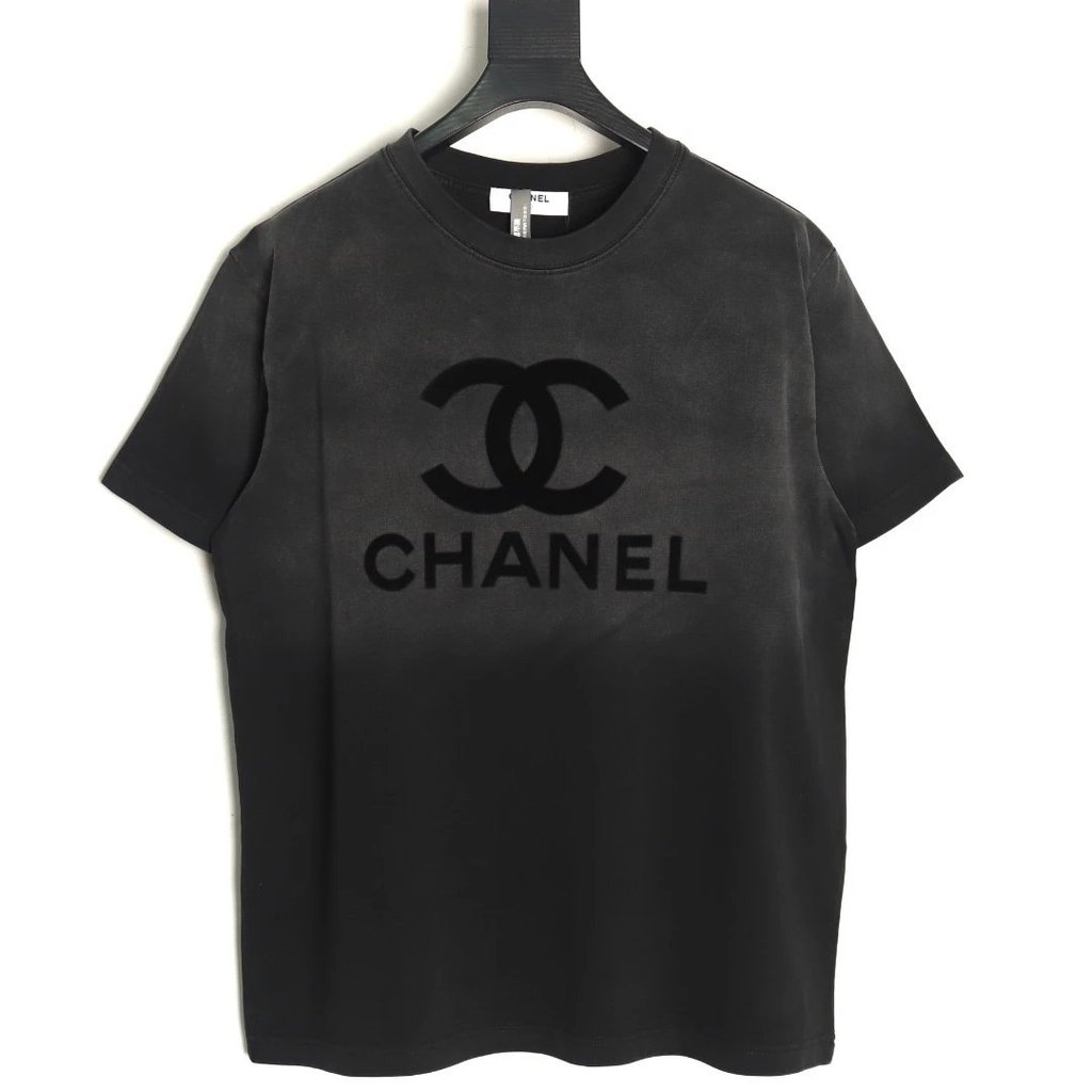 เสื้อยืด Shuangnai c Perfume Washed chanel Short Sleeve