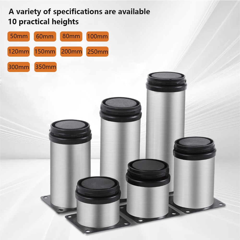 Pack of 1 Adjustable Stainless Steel Round Legs (50mm-350mm) - Stylish Support for Coffee Tables and