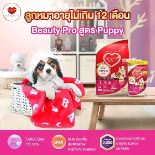 [ของแถม]Beauty Pro อาหารเม็ดสุนัขพรีเมียม 200 g. คละสูตร 12 ถุง