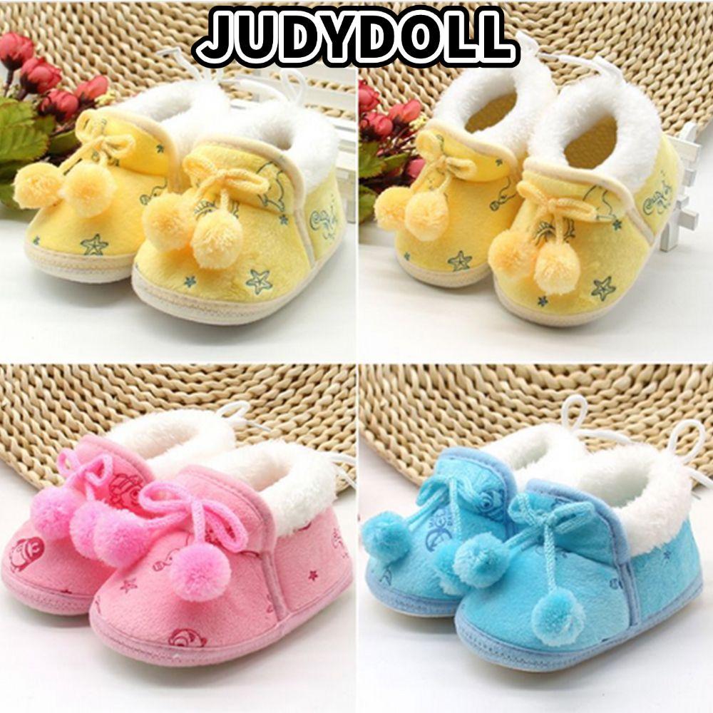 JUDYDOLL First Walkers Soft Soled เด็กวัยหัดเดิน First Walkers ฤดูหนาวรองเท้า