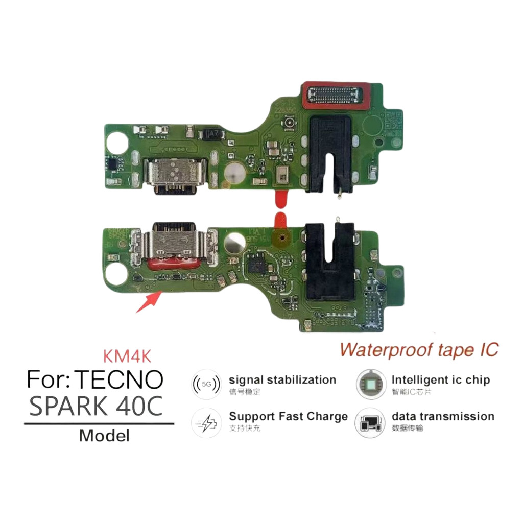 สําหรับบอร์ดเชื่อมต่อการชาร์จ Tecno Spark 40c Km4k