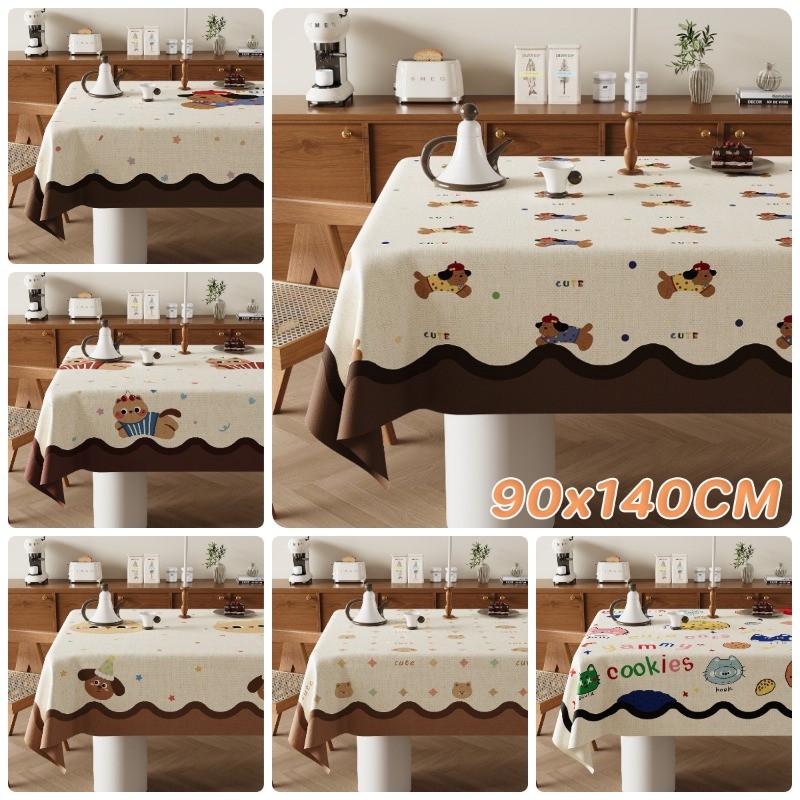 COD ผ้าปูโต๊ะพรีเมี่ยม PVC 90x140cm สไตล์การ์ตูน กันน้ำ หลักฐานน้ำมัน ทนความร้อน ผ้าปูโต๊ะ