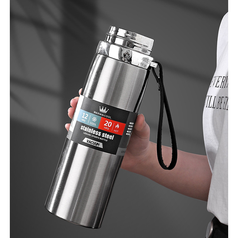 UORRIS 1000ml กระติกน้ําร้อนเก็บน้ําร้อนและน้ําเย็น กระติกน้ําร้อน 12 ชั่วโมง ขวดความร้อนห้องเย็นสแตนเลส ขวดน้ําสูญญากาศ - รูปที่ 4
