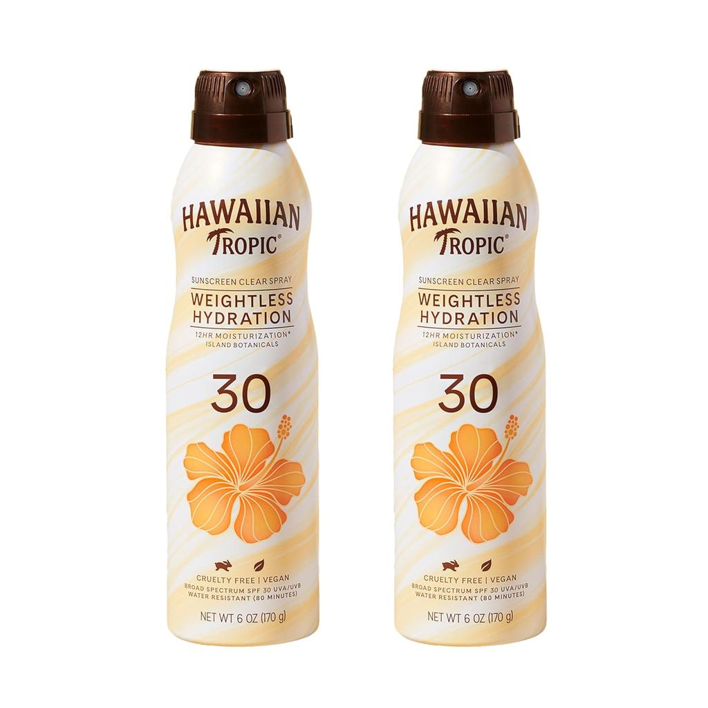 สเปรย์กันแดด Hawaiian Tropic Weightless Hydration SPF 30, ปราศจาก Oxybenzone, ขนาด 6 ออนซ์
