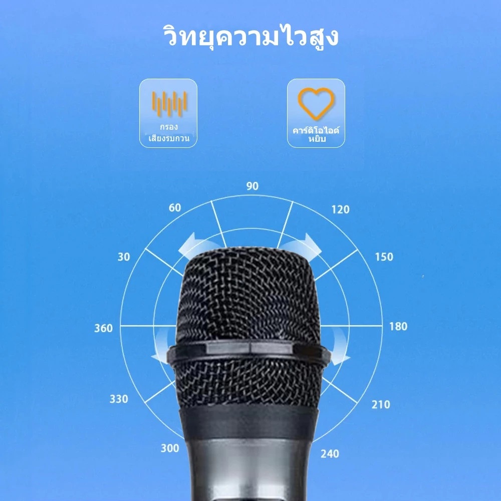 ไร้สาย UHF Dual ไมโครโฟน 1200 mAh ชาร์จ ทำงาน ช่วง 50M/164ft ครอบครัว KTV singing ราคา ถูกที่สุด ดีลบีเคเค แกลเลอรีภาพที่ 6