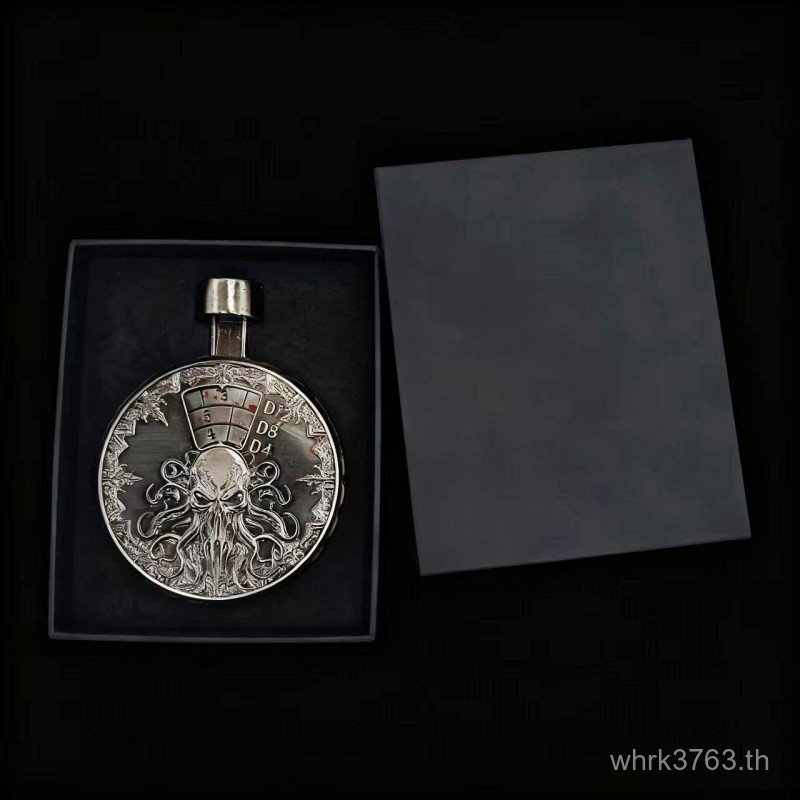 Polyhedron ลูกเต๋าวิ่ง Group TRPG ปุ่ม 7 ใหม่ Cthulhu โลหะลูกเต๋า 1 จานเสียง Helong และ Dungeon S34C