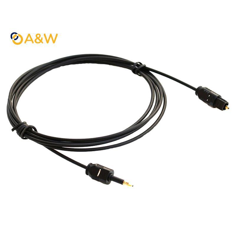 A&W 1.96Ft Toslink Male to Mini Plug 3.5mm Male Digital Optical SPDIF สายสัญญาณเสียง