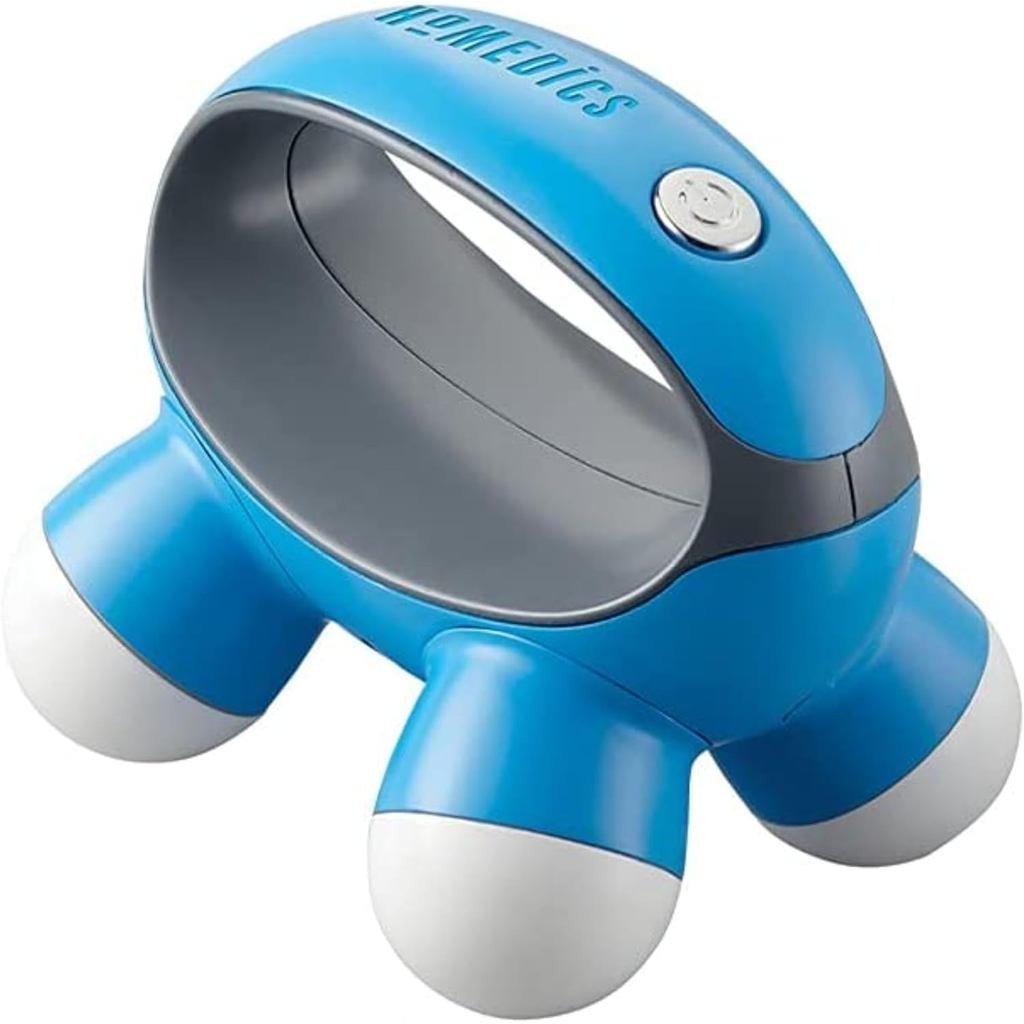 Homedics, Quatro Mini Hand-Held Massager with Hand Grip, Battery Operated Vibration Massage, 4 Massa