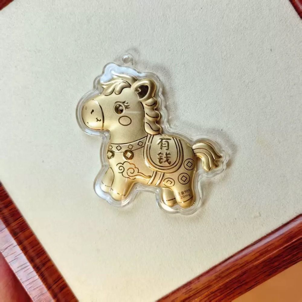 WMES1IA พวงกุญแจม้า, โบว์จี้ปีใหม่, Good Fortune Lucky Mascot แขวนแฟชั่น Zodiac Key แหวนของขวัญ - รูปที่ 3