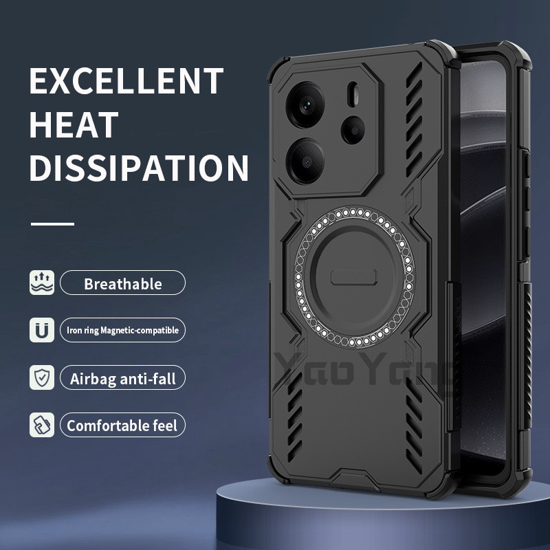 เคสกันกระแทกสําหรับ Redmi K80 K80Pro K80Ultra K70 K70Pro K70E 15C กันกระแทก anti drop แม่เหล็กกระจาย