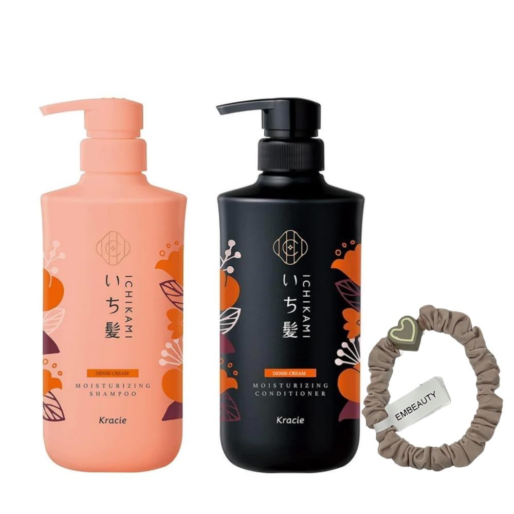 Ichikami Moisturizing Shampoo & Conditioner Set 480ml+480ml + 1 ผ้าผูกผม