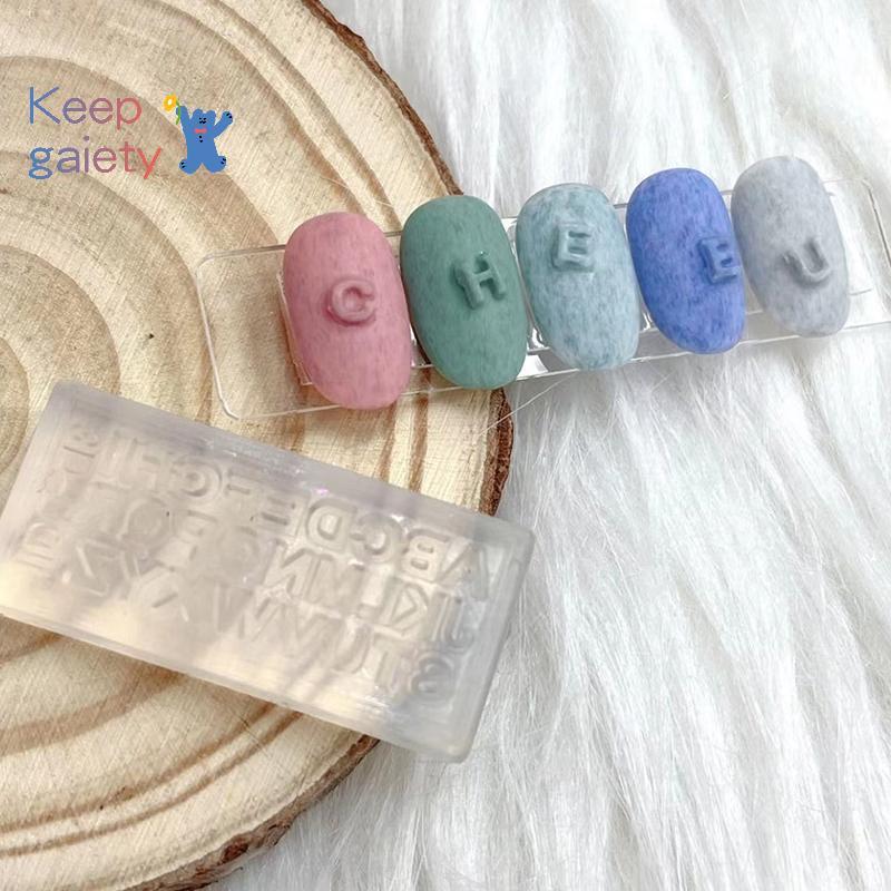 [Keepgaiety-t] 1PC 3Dซิลิโคนเล็บแกะสลักแม่พิมพ์ตัวอักษรMouldปั๊มออกแบบเจลลายฉลุDIYเล็บเครื่องมืออุปกรณ์เสริม [ใหม่]