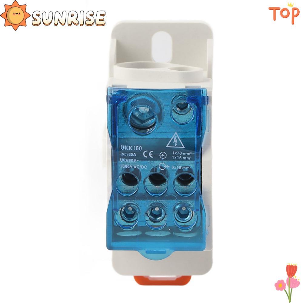 SUNRISE UKK160 DIN Rail Terminal Block Box, ติดตั้งง่าย 690V กล่องกระจาย, ทนทาน 160A Blue Power Dist