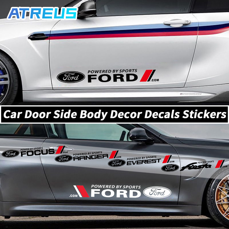 Ford สติกเกอร์กันรอยขีดข่วน ป้องกันรอยขีดข่วน สําหรับตกแต่งประตูรถยนต์ ฟิล์มติดรถ สติ๊กเกอร์ ติดรถยนต์​ สติกเกอร์ติดประตูรถยนต์ สําหรับ Ford Ranger Raptor Everest Focus MK2 MK3 Mustang Escape Fiesta Ecosport
