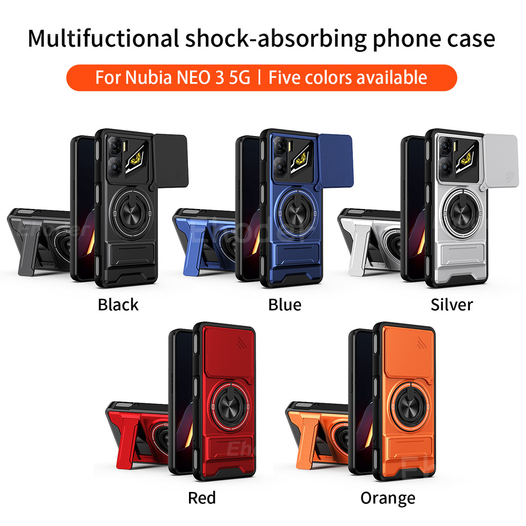 ปลอกสําหรับ ZTE nubia Neo 3 2 5G 2025 สไลด์กล้องเลนส์ป้องกันสําหรับ nubiaNeo3 nubiaNeo2 Neo2 เกราะกันกระแทกแม่เหล็ก double bracket เคสโทรศัพท์ - รูปที่ 6