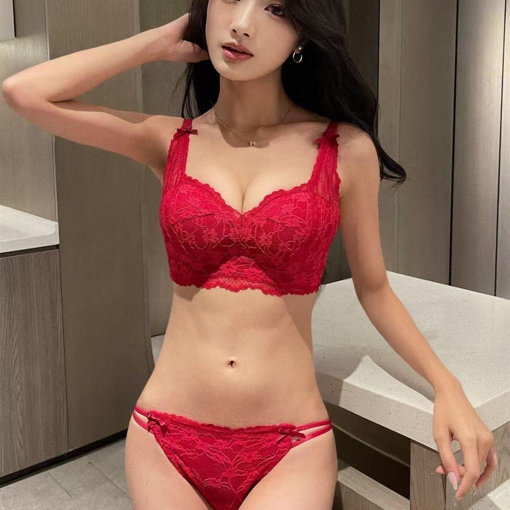 บราลูกไม้เซ็กซี่ ไม่มีโครง ดันอก 2.5cm เสื้อในลูกไม้ใส่สบาย อกชิดสวย 32-38| เซ็ตคู่กางเกงในลูกไม้ (แยกขาย)