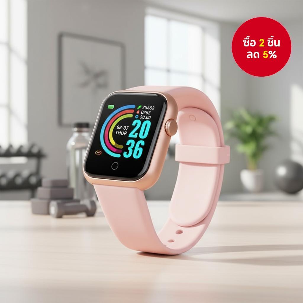 สมาร์ทวอทช์ Y68 D20 สําหรับเด็ก นาฬิกาบลูทูธกันน้ําแบบดิจิทัลสําหรับกีฬา