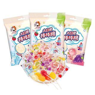 ⚡สต็อกพร้อม⚡大白กระต่าย牛奶糖果大白外牛奶水果味 鲜花棒糖88ก儿童日日本生礼物整理人小人สีขาวก…