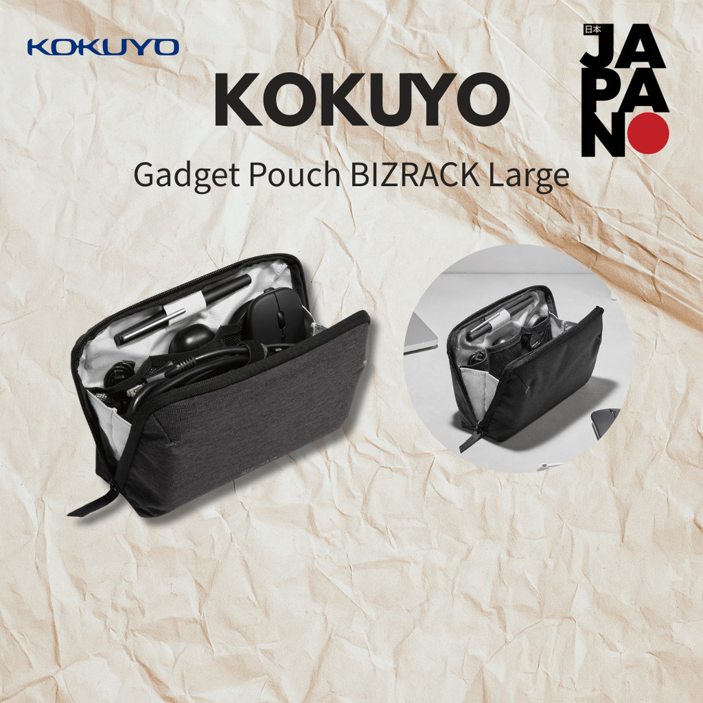 【.co.jp Limited】Kokuyo Gadget Pouch BIZRACK L Size Dark Gray AMBG-BR201DM