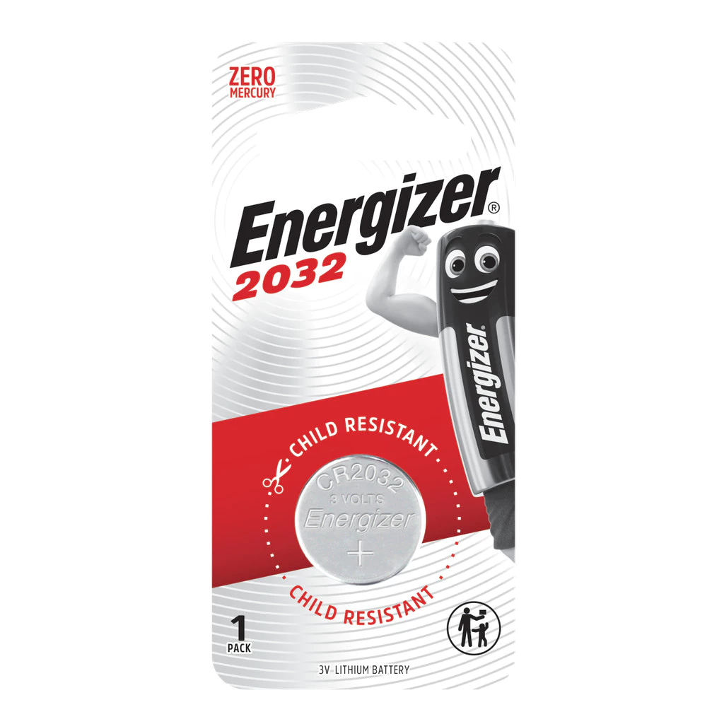 ถ่านกระดุมลิเธียม Energizer CR2032 แพ็ก 1 ENERGIZER LITHIUM ECR 2032 BS1 PACK1