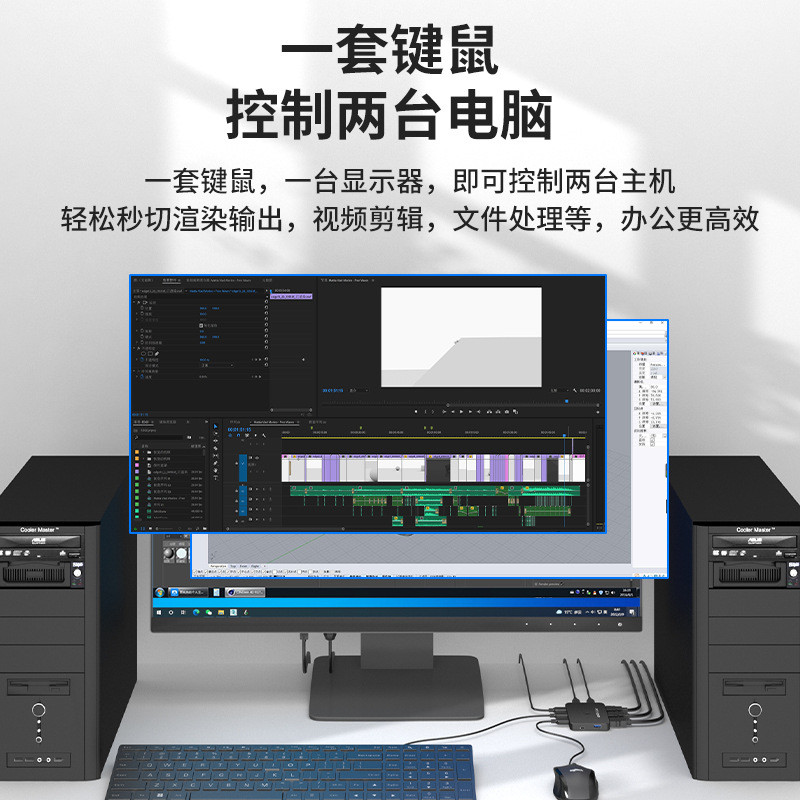 อะแดปเตอร์ Akasis KVM Switcher 4K HDMI Projector ตัวแยก KVM