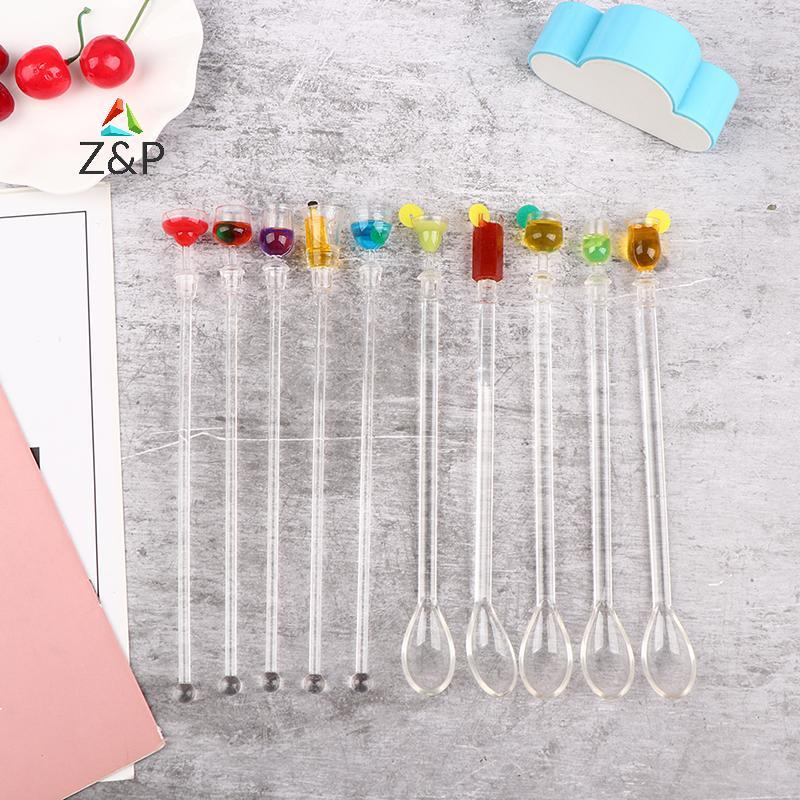 Z&P เครื่องกวนค็อกเทลเครื่องดื่มผสม Stick ชุดอะคริลิคค็อกเทลผสมบาร์อุปกรณ์ Swizzle Stirrer COD