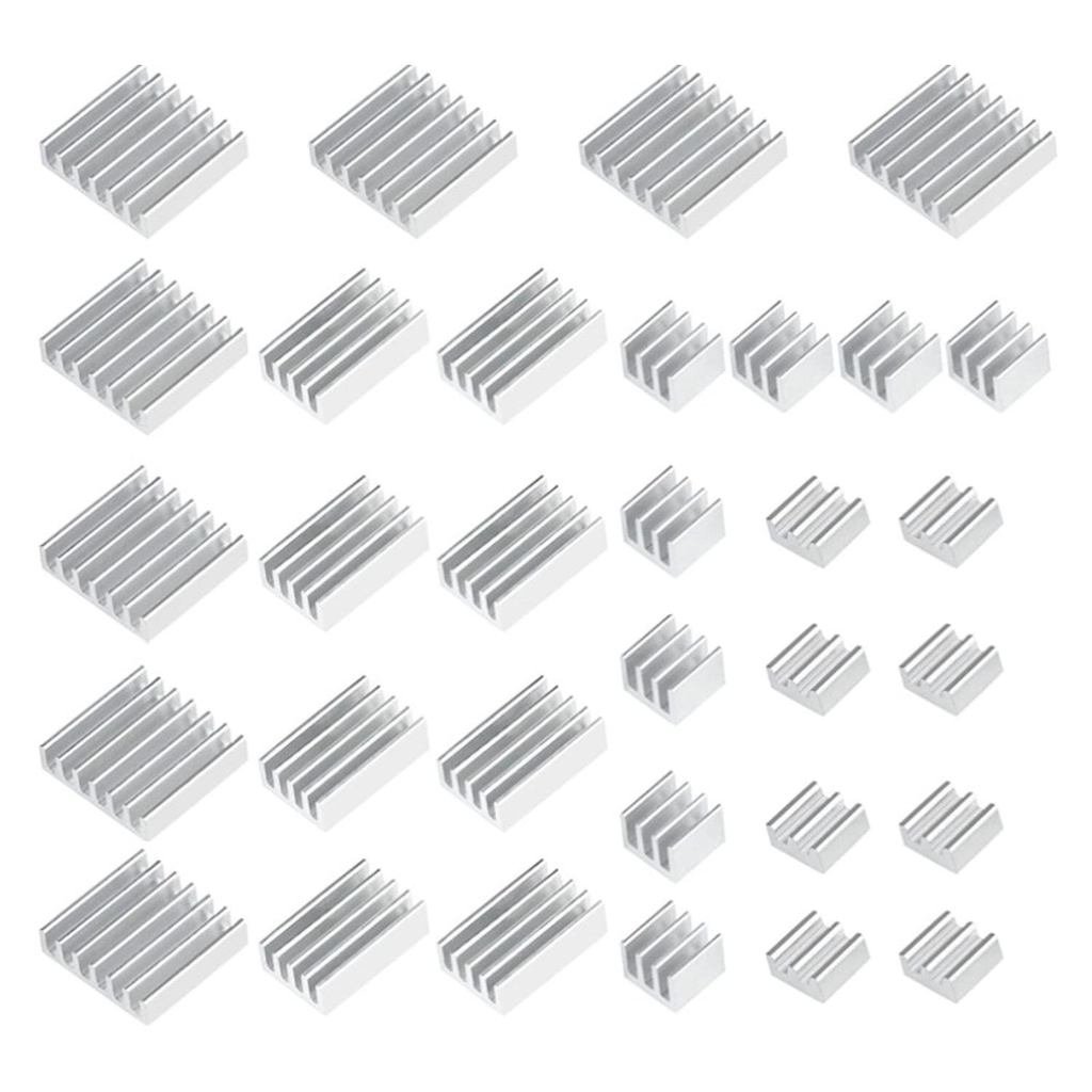 32PCS Silver Raspberry Pi 4 Heatsink Kit Heat Sink Cooler and Copper Heatsink for Raspberry Pi B