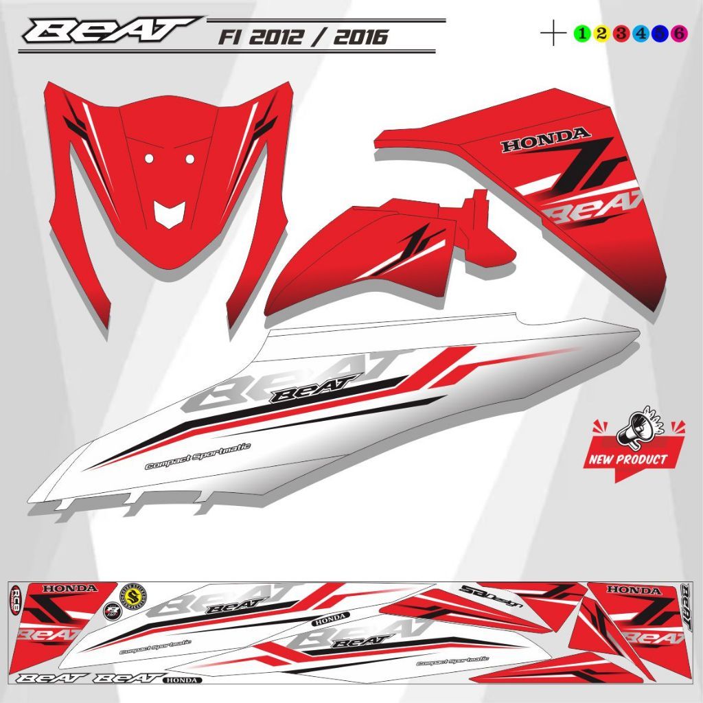 BEAT PGM FI MOTIF STRIPING STICKER สติ๊กเกอร์ / สติ๊กเกอร์