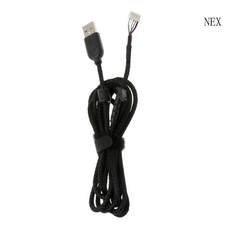NEX สาย USB Mouse สําหรับ G502 สายถักไนลอนทนทานทนต่อการสึกหรอ 6 89ft สีดํา