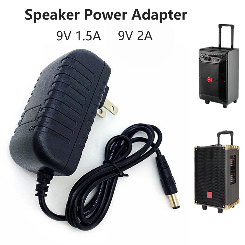 อะแดปเตอร์ไฟ DC 9V 1.5A 2A สำหรับเครื่องเสียง ทนทาน แบบพกพาสะดวก