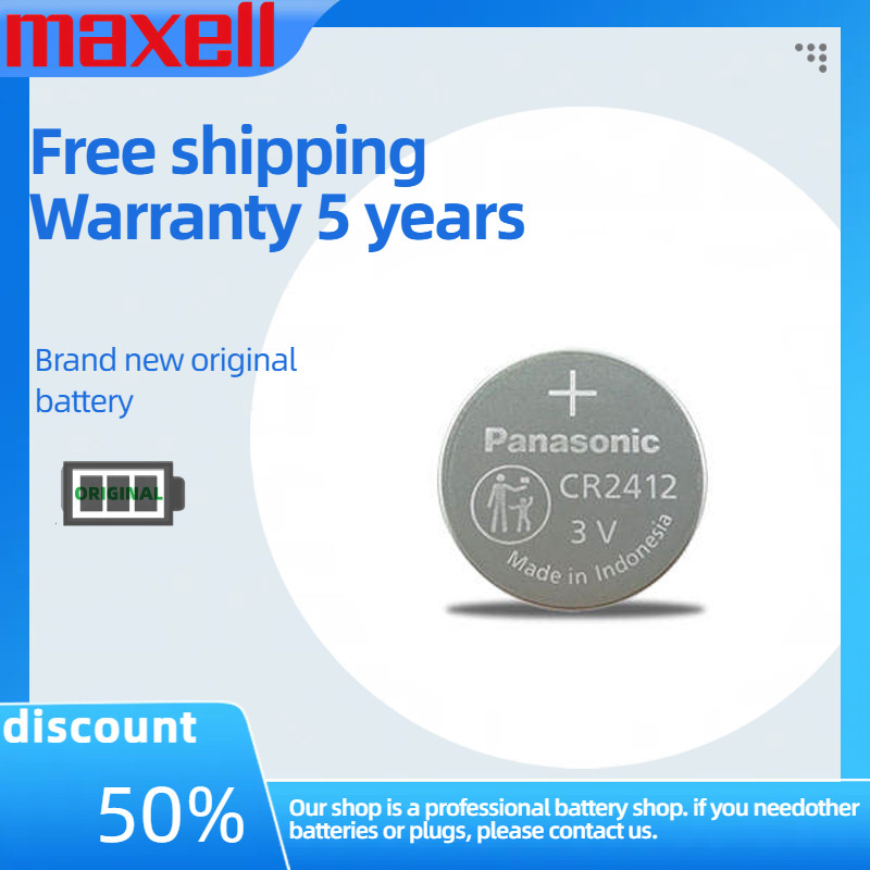 ปุ่มแบตเตอรี่หลัก Panasonic CR2412CH/1B 3V เหมาะสําหรับอุปกรณ์เสริมรีโมทคอนโทรลกุญแจรถ