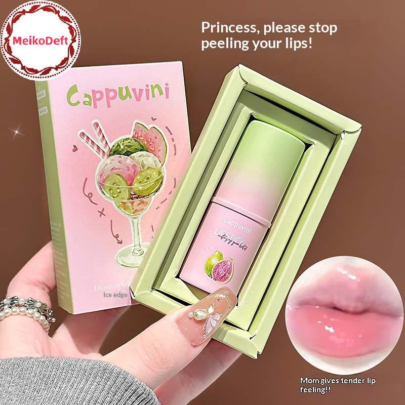 MeikoDeft Cappuvini Guava Lip Gloss Icy Hydrating Shine พร้อม Moisture Lo Smooths Lip Lines และสร้าง
